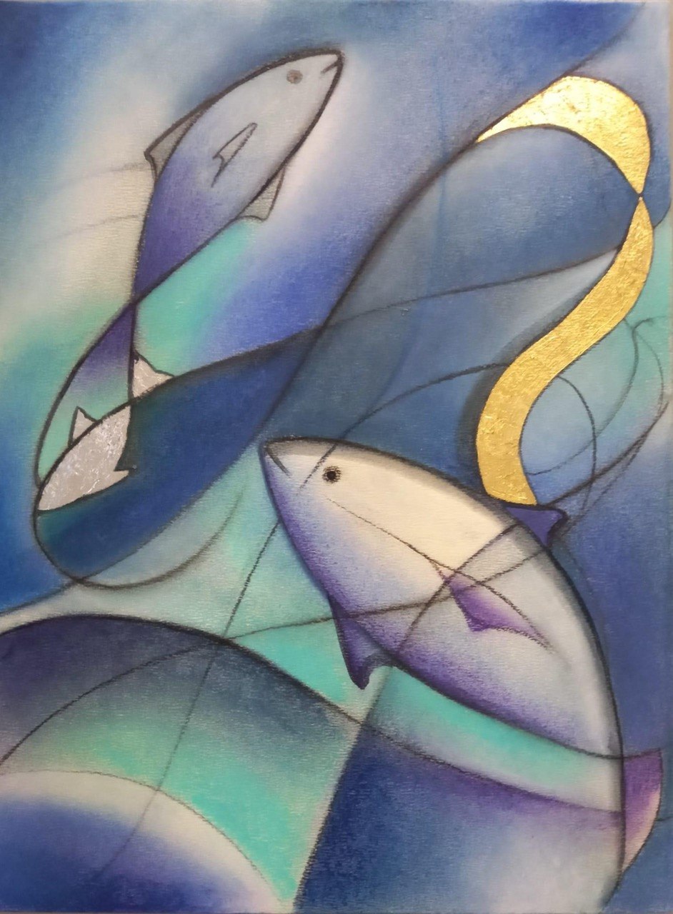 Nastro D'oro 20x30 cm carboncino su carta