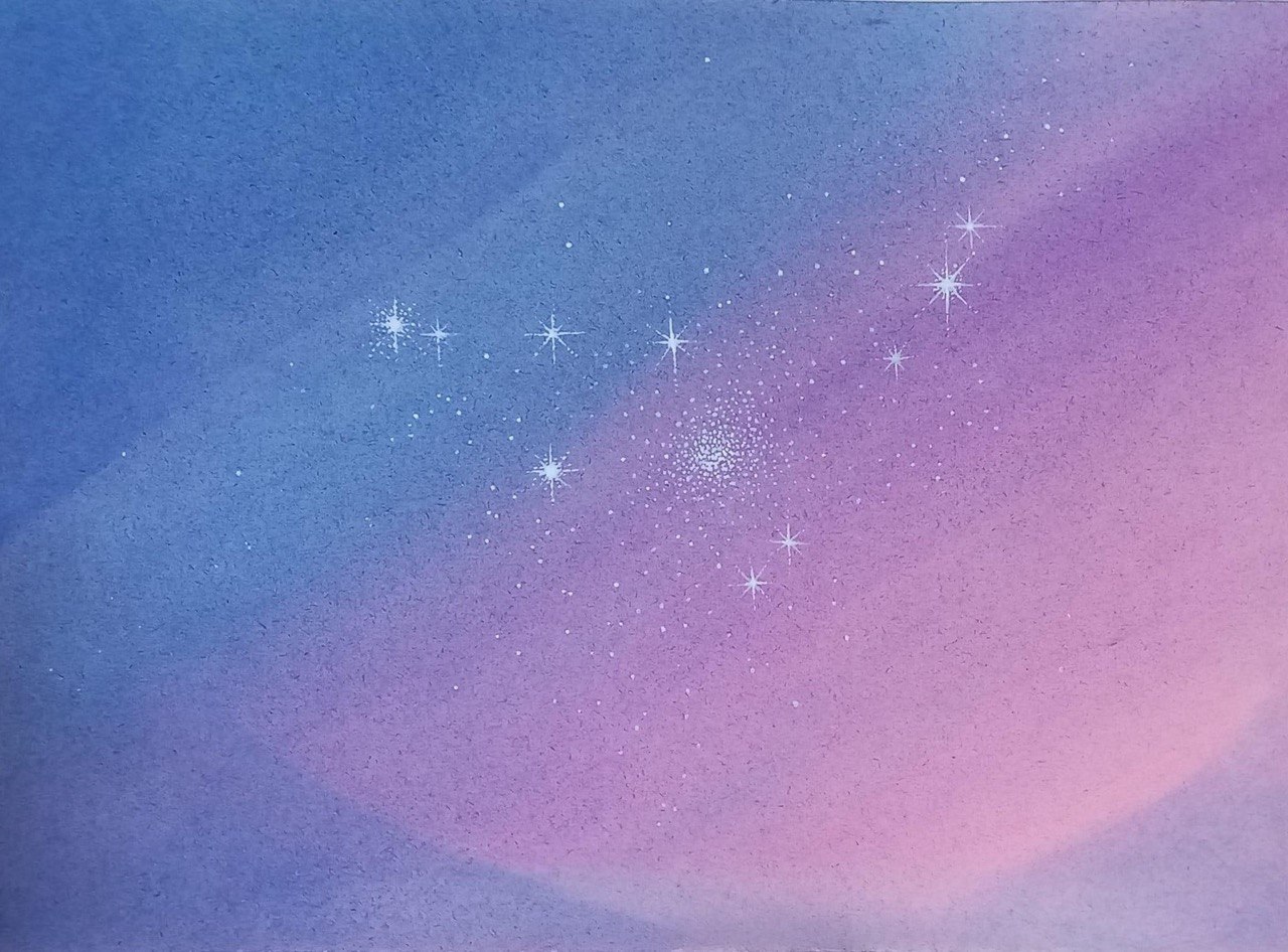Costellazione del Capricorno in rosa 30x20 cm